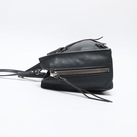 BALENCIAGA 370926 Paper Mini 2WAY Leather Shoulder Bag gray WS13514