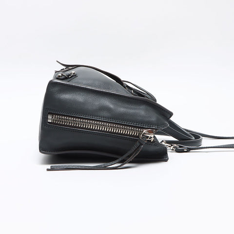 BALENCIAGA 370926 Paper Mini 2WAY Leather Shoulder Bag gray WS13514