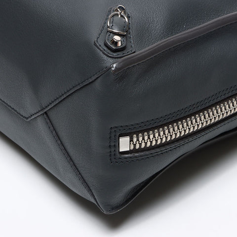 BALENCIAGA 370926 Paper Mini 2WAY Leather Shoulder Bag gray WS13514