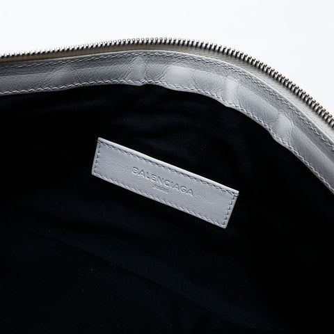 BALENCIAGA Classic Clip M 273022 Leather Clutch bag white WS13515