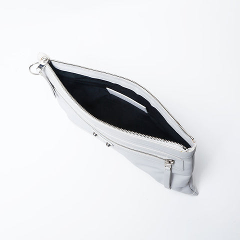 BALENCIAGA Classic Clip M 273022 Leather Clutch bag white WS13515