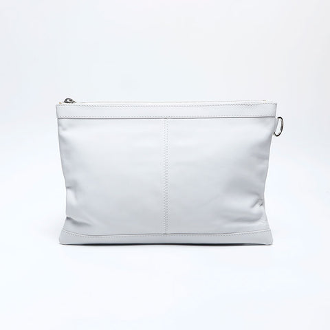 BALENCIAGA Classic Clip M 273022 Leather Clutch bag white WS13515