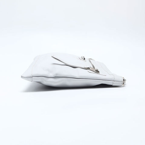 BALENCIAGA Classic Clip M 273022 Leather Clutch bag white WS13515