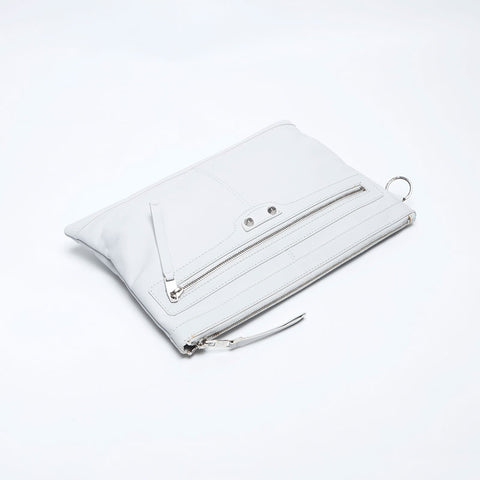 BALENCIAGA Classic Clip M 273022 Leather Clutch bag white WS13515