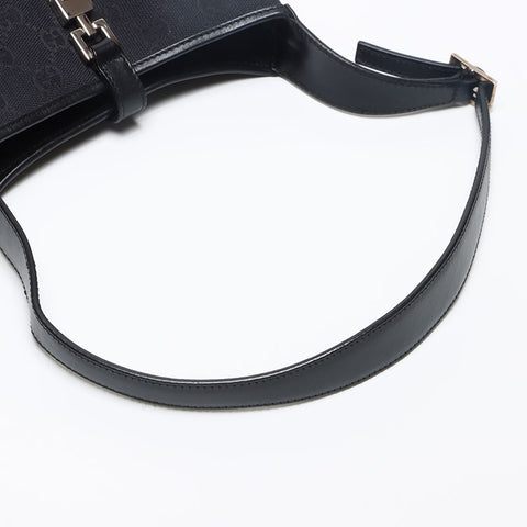 GUCCI Jackie GG Canvas Canvas Leather Shoulder Bag black WS13518