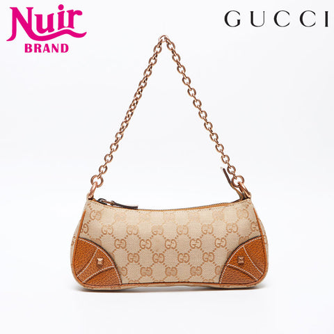 GUCCI GG canvas leather 120940 Shoulder Bag beige WS13520