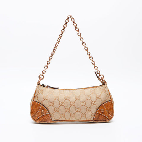 GUCCI GG canvas leather 120940 Shoulder Bag beige WS13520