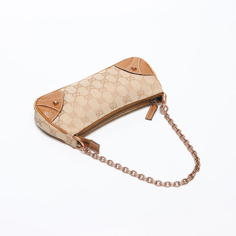GUCCI GG canvas leather 120940 Shoulder Bag beige WS13520