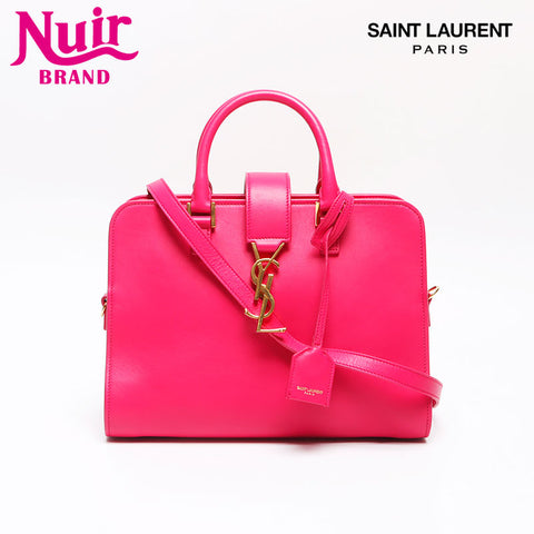 YVES SAINT LAURENT Monogram Cabas 357395 2WAY Leather Shoulder Bag pink WS13521