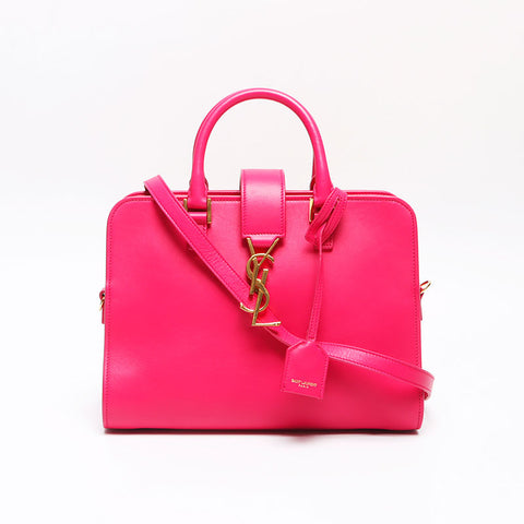 YVES SAINT LAURENT Monogram Cabas 357395 2WAY Leather Shoulder Bag pink WS13521