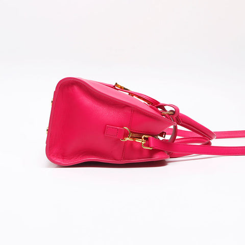 YVES SAINT LAURENT Monogram Cabas 357395 2WAY Leather Shoulder Bag pink WS13521