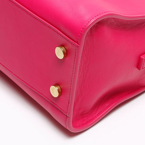YVES SAINT LAURENT Monogram Cabas 357395 2WAY Leather Shoulder Bag pink WS13521