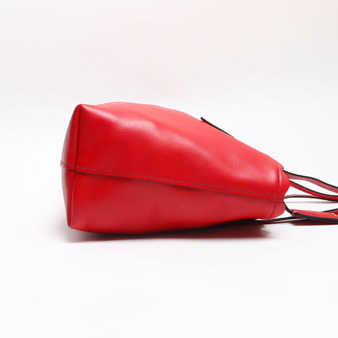 Miu Miu Flower 5BG054 Leather Tote Bag with Pouch Tote Bag Red WS13523