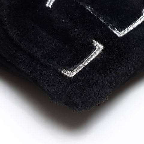 Miu Miu Shearling Logo Fur 5BF061 Clutch bag black WS13524