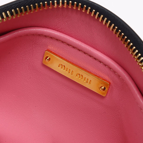 ミュウ ミュウ Miu Miu ロゴ レザー トラベルポーチ クラッチバッグ ピンク WS13525