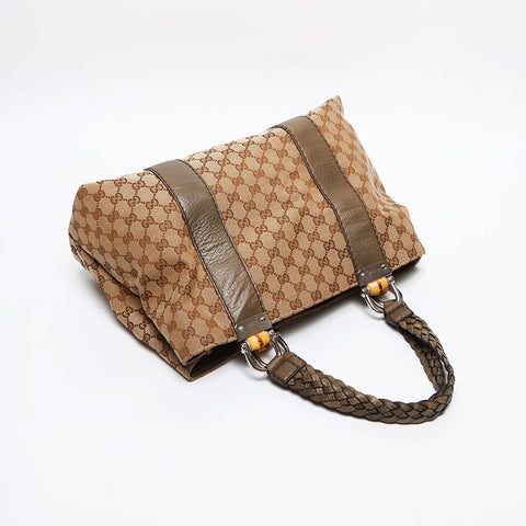 GUCCI GG Canvas Bamboo Tote Bag beige WS13537