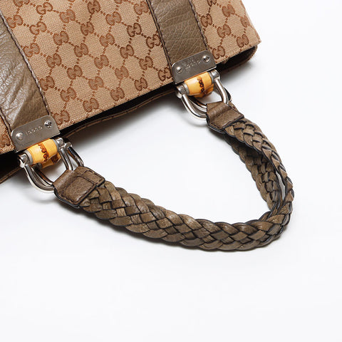 GUCCI GG Canvas Bamboo Tote Bag beige WS13537