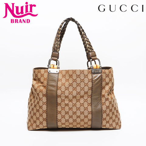 GUCCI GG Canvas Bamboo Tote Bag beige WS13537