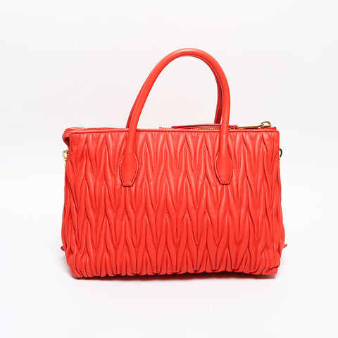 Miu Miu RN1016 Matelasse 2WAY Shoulder Handbag Coral WS13538
