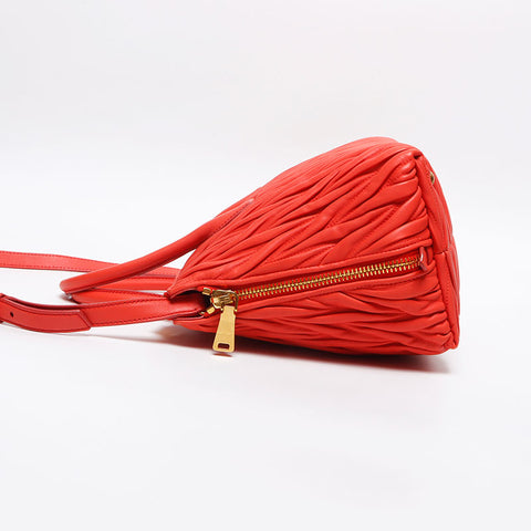 Miu Miu RN1016 Matelasse 2WAY Shoulder Handbag Coral WS13538