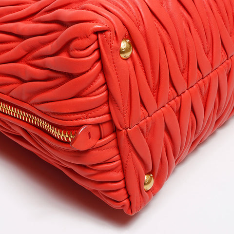 Miu Miu RN1016 Matelasse 2WAY Shoulder Handbag Coral WS13538