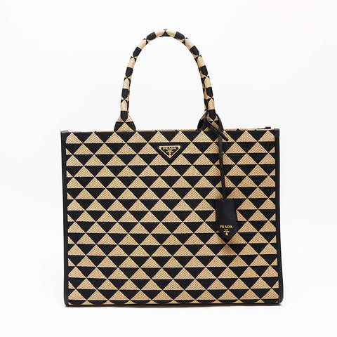 PRADA 1BA356 Symbol Embroidery Tote Bag multicolor WS13539