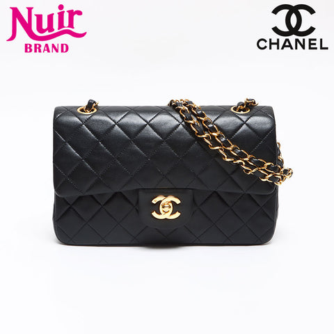 シャネル CHANEL 2番台 ラム ダブルフラップ クラシック 23cm ショルダーバッグ ブラック WS13541