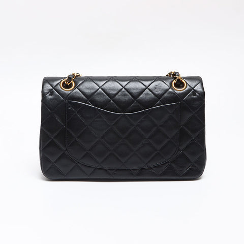 シャネル CHANEL 2番台 ラム ダブルフラップ クラシック 23cm ショルダーバッグ ブラック WS13541