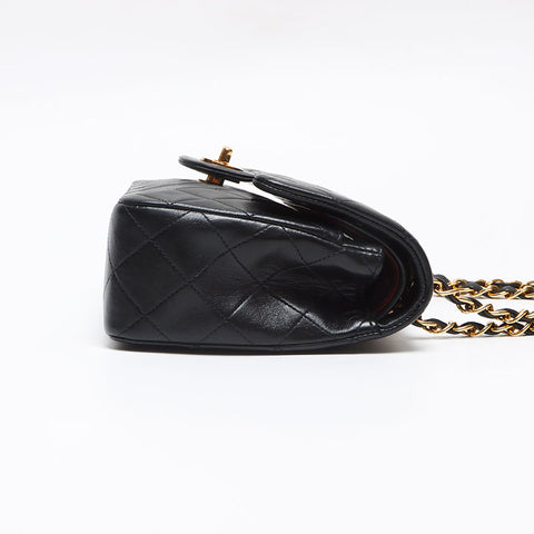 シャネル CHANEL 2番台 ラム ダブルフラップ クラシック 23cm ショルダーバッグ ブラック WS13541