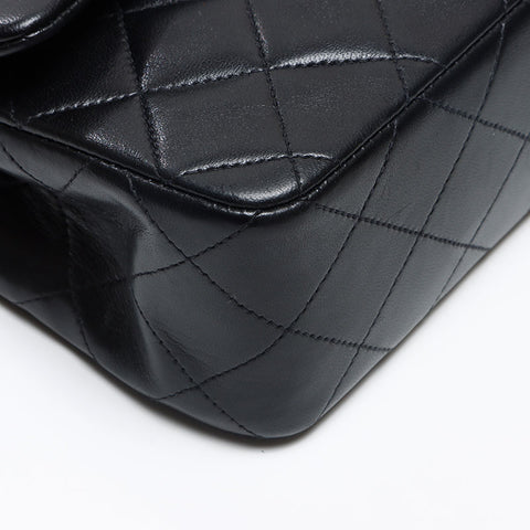 シャネル CHANEL 2番台 ラム ダブルフラップ クラシック 23cm ショルダーバッグ ブラック WS13541
