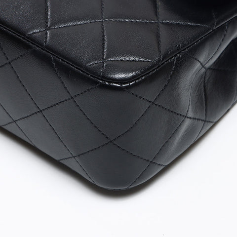 シャネル CHANEL 2番台 ラム ダブルフラップ クラシック 23cm ショルダーバッグ ブラック WS13541