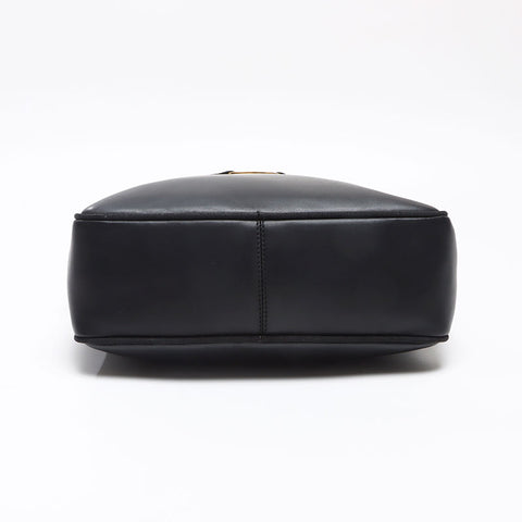 Salvatore Ferragamo Vara Leather Gold Metal Shoulder Bag black WS13544