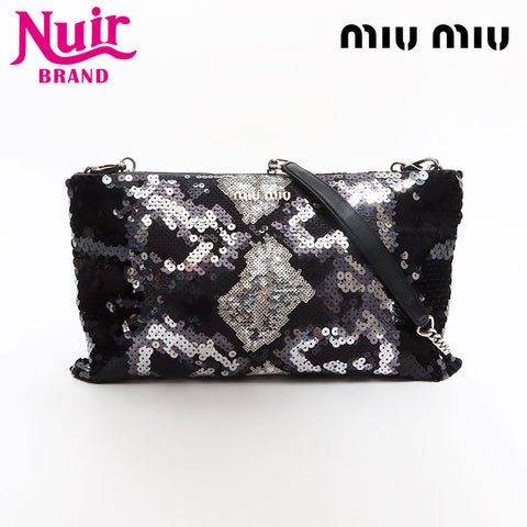 miu miu エナメル クロコダイル風 クラッチバッグ
