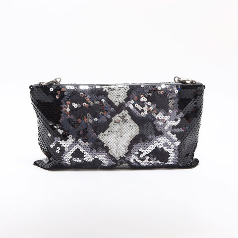 ミュウ ミュウ Miu Miu スパンコール クラッチバッグ チェーン ショルダーバッグ ブラック WS13545