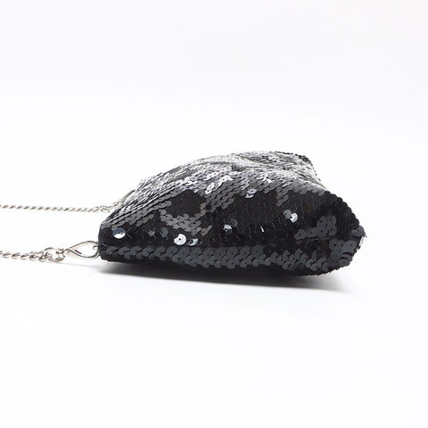 ミュウ ミュウ Miu Miu スパンコール クラッチバッグ チェーン ショルダーバッグ ブラック WS13545
