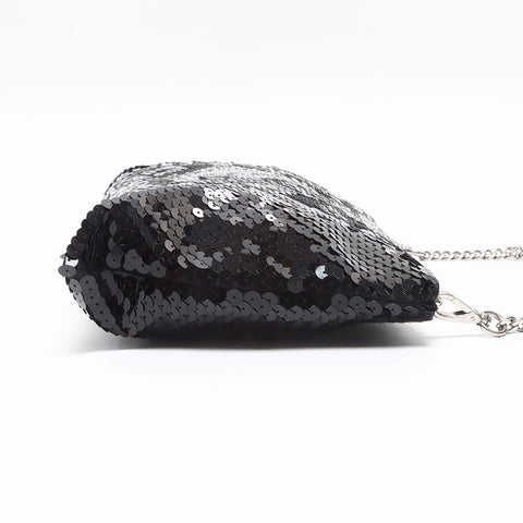 ミュウ ミュウ Miu Miu スパンコール クラッチバッグ チェーン ショルダーバッグ ブラック WS13545