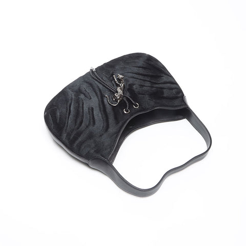 カルティエ CARTIER ハラコ パンテール ハンドバッグ ブラック WS13549