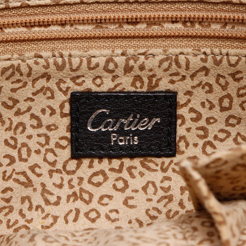 カルティエ CARTIER ハラコ パンテール ハンドバッグ ブラック WS13549