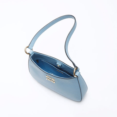 ミュウ ミュウ Miu Miu マドラス レザー ミニ ショルダーバッグ ブルー WS13552