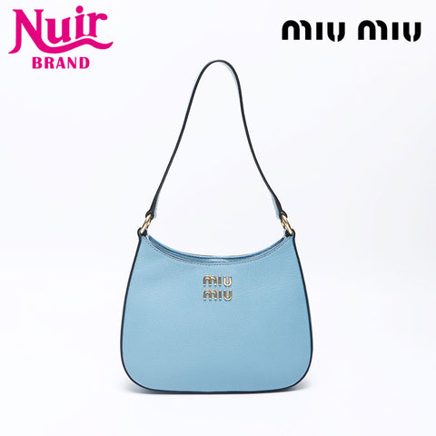 ミュウ ミュウ Miu Miu マドラス レザー ミニ ショルダーバッグ ブルー WS13552