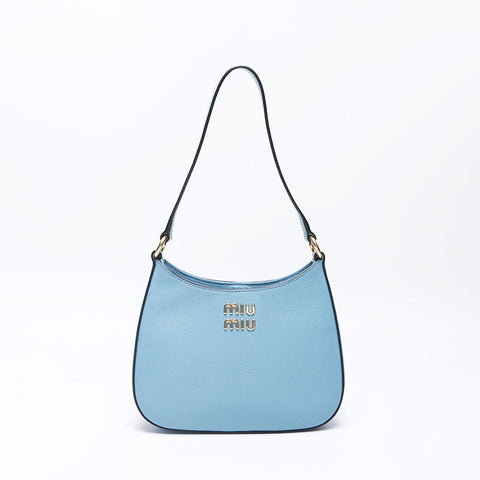 ミュウ ミュウ Miu Miu マドラス レザー ミニ ショルダーバッグ ブルー WS13552