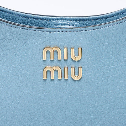 ミュウ ミュウ Miu Miu マドラス レザー ミニ ショルダーバッグ ブルー WS13552