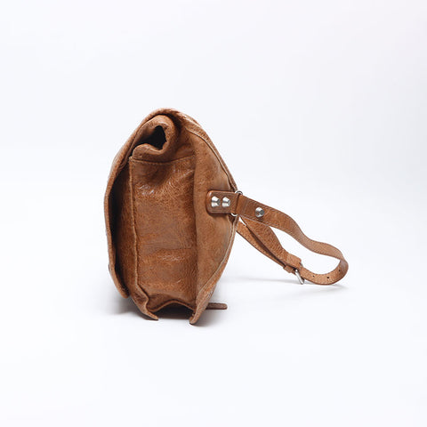 BALENCIAGA Leather studded waist bag Shoulder Bag Brown WS13553