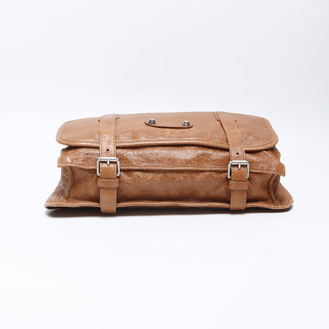BALENCIAGA Leather studded waist bag Shoulder Bag Brown WS13553