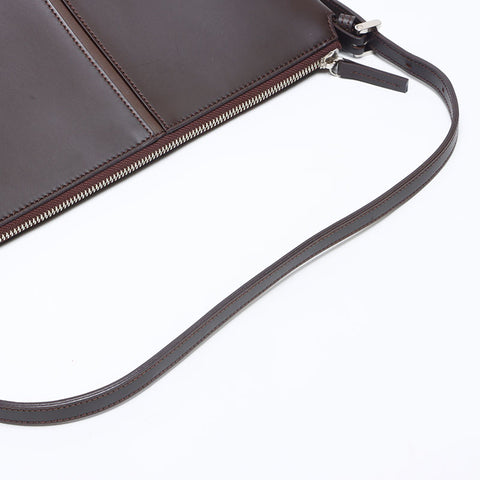 BURBERRY Leather Hobo One Belt Shoulder Bag Brown WS13554