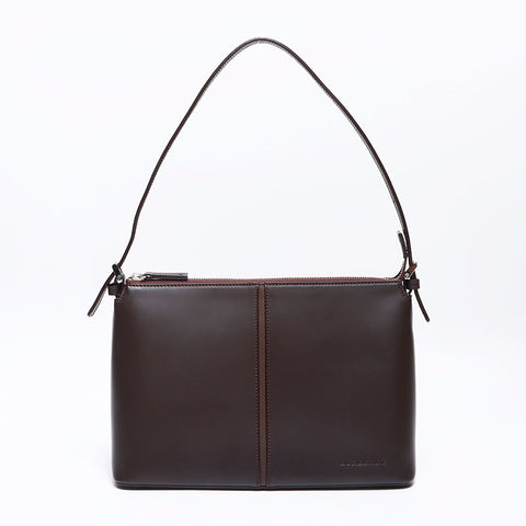 BURBERRY Leather Hobo One Belt Shoulder Bag Brown WS13554