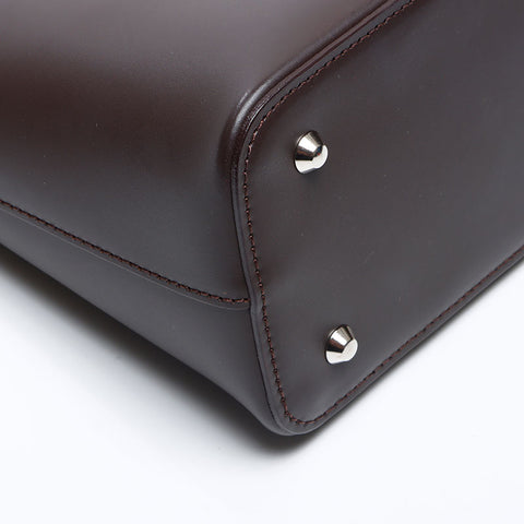 BURBERRY Leather Hobo One Belt Shoulder Bag Brown WS13554