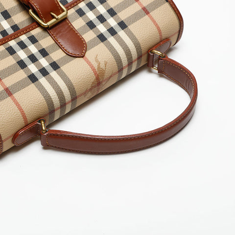 BURBERRY Nova Check Shoulder Out of Stock PVC Shoulder Bag beige WS13556
