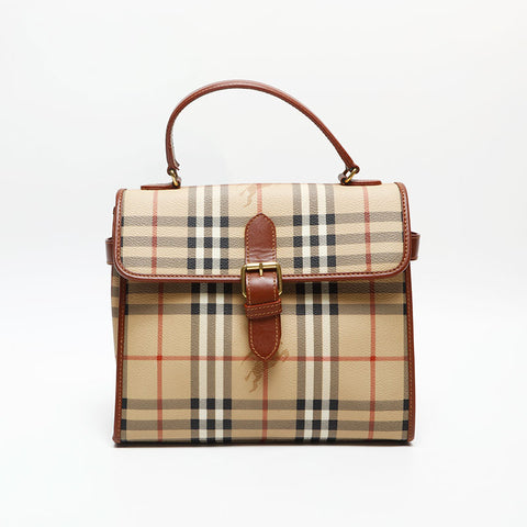 BURBERRY Nova Check Shoulder Out of Stock PVC Shoulder Bag beige WS13556