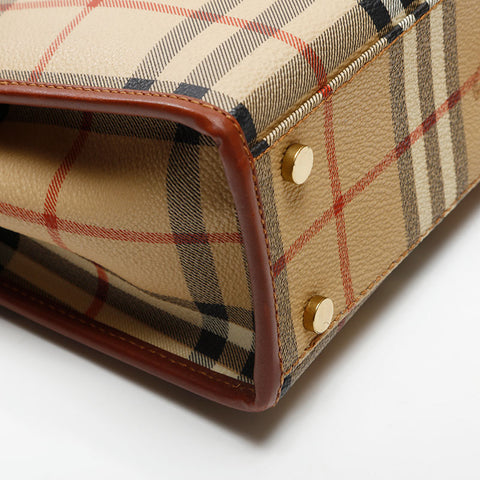 BURBERRY Nova Check Shoulder Out of Stock PVC Shoulder Bag beige WS13556